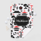 Serviette De Golf Motif japonais (En situation)