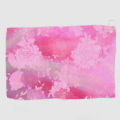 Serviette De Golf Motif japonais fleurs roses (Horizontal)