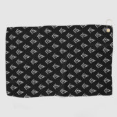 Serviette De Golf Motif maçonnique (noir) (Horizontal)