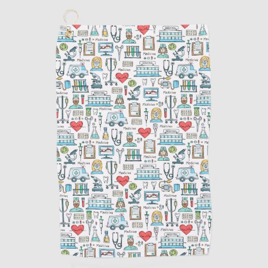 Serviette De Golf Motif Médicale de conception (Devant)