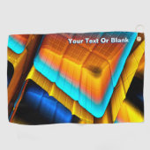 Serviette De Golf Motif métallique bleu-or 33 (Horizontal)