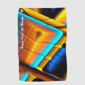 Serviette De Golf Motif métallique bleu-or 33 (Devant)