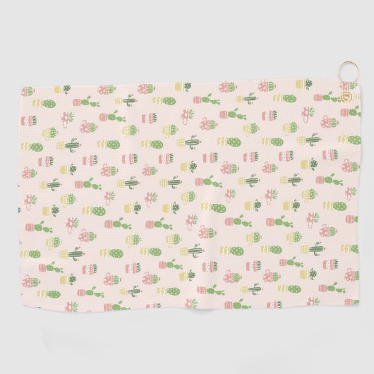 Serviette De Golf Motif mignon de cactus (Horizontal)