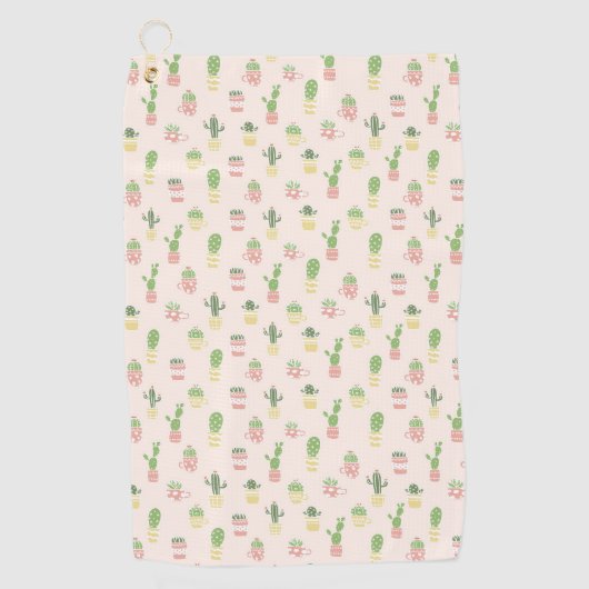 Serviette De Golf Motif mignon de cactus (Devant)