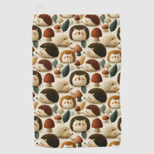 Serviette De Golf Motif mignon de hérisson et de champignon de la fo