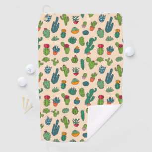Serviette De Golf Motif mignon de position de cactus