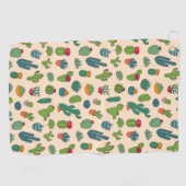 Serviette De Golf Motif mignon de position de cactus (Horizontal)