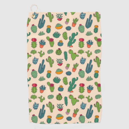 Serviette De Golf Motif mignon de position de cactus (Devant)