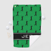 Serviette de golf motif Monogram Kelly Green (En situation)