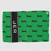 Serviette de golf motif Monogram Kelly Green (Horizontal)
