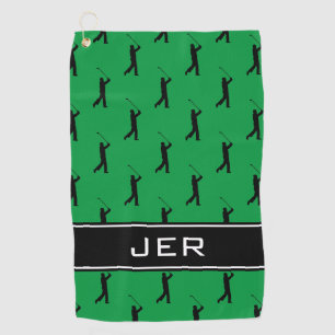 Serviette de golf motif Monogram Kelly Green