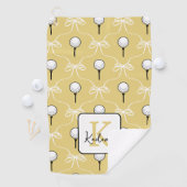 Serviette De Golf Motif Monogramme Blanc Jaune Prépa (En situation)
