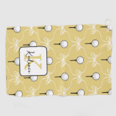 Serviette De Golf Motif Monogramme Blanc Jaune Prépa (Horizontal)