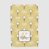 Serviette De Golf Motif Monogramme Blanc Jaune Prépa (Devant)