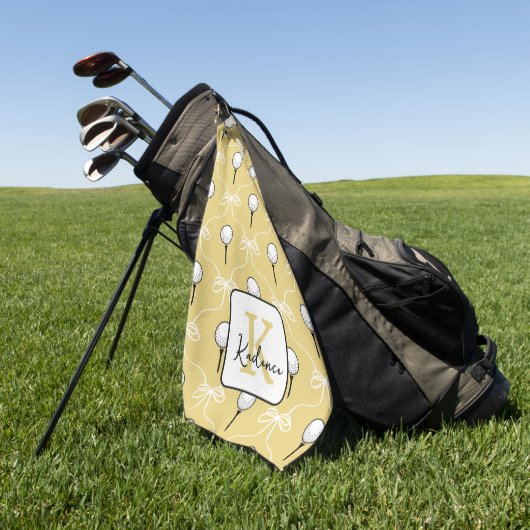 Serviette De Golf Motif Monogramme Blanc Jaune Prépa (Vert)