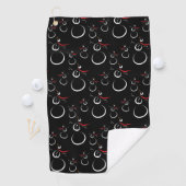 Serviette De Golf Motif motoneige d'hiver mignon noir (En situation)