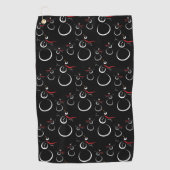 Serviette De Golf Motif motoneige d'hiver mignon noir (Devant)