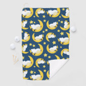 Serviette De Golf Motif mouton, Mouton couché, Lune, Étoiles (En situation)