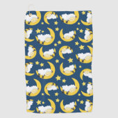 Serviette De Golf Motif mouton, Mouton couché, Lune, Étoiles (Devant)