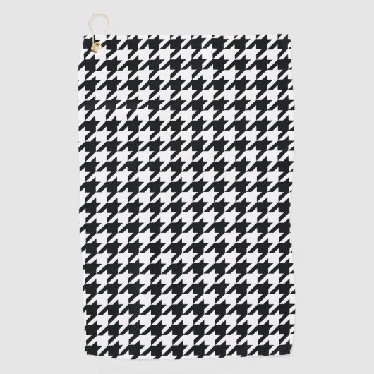 Serviette De Golf Motif noir blanc de Houndstooth (Devant)