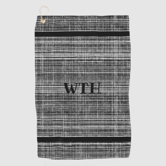 Serviette De Golf Motif noir, blanc et gris (Devant)
