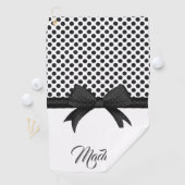Serviette De Golf Motif noir d'arc et de points (En situation)