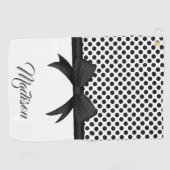 Serviette De Golf Motif noir d'arc et de points (Horizontal)