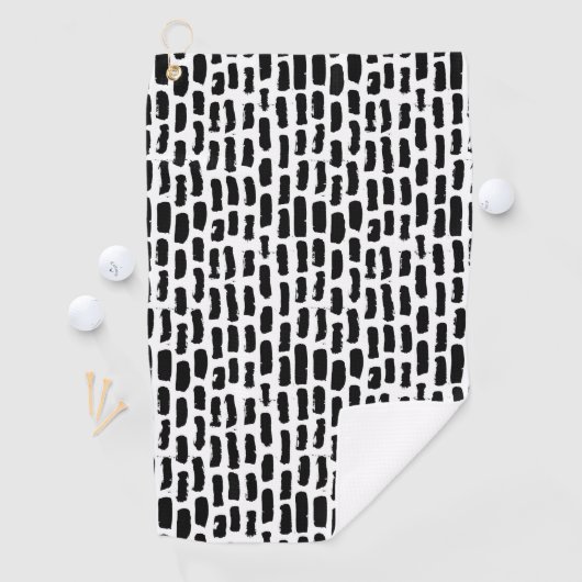 Serviette De Golf Motif noir de courses de brosse (En situation)