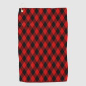 Serviette De Golf Motif noir et diamant rouge classique (Devant)
