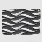 Serviette De Golf Motif ondulé noir et blanc tridimensionnel (Horizontal)