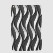 Serviette De Golf Motif ondulé noir et blanc tridimensionnel (Devant)
