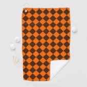 Serviette De Golf Motif Orange Brown Diamond Checker (En situation)
