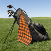 Serviette De Golf Motif Orange Brown Diamond Checker (Vert)
