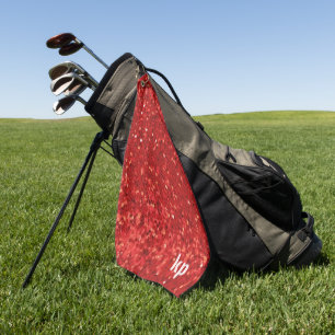 Serviette De Golf Motif pailleté rouge scintillant