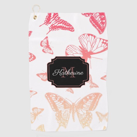 Serviette De Golf Motif papillon (Devant)