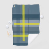 Serviette De Golf Motif plaid bleu et jaune (En situation)