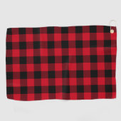 Serviette De Golf Motif plat classique rouge et noir de buffle (Horizontal)