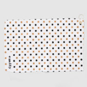Serviette De Golf Motif pois noir et or (Horizontal)