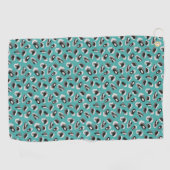 Serviette De Golf Motif poster de animal couleur turquoise (Horizontal)