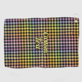 Serviette De Golf Motif Rainbow Houndstooth (Horizontal)
