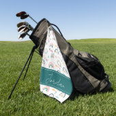 Serviette De Golf Motif Rainbows & Hearts (Vert)