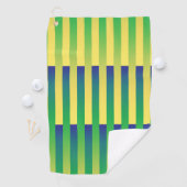Serviette De Golf Motif rayé vert jaune bleu (En situation)