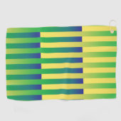 Serviette De Golf Motif rayé vert jaune bleu (Horizontal)