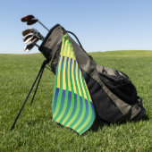 Serviette De Golf Motif rayé vert jaune bleu (Vert)
