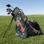 Serviette De Golf Motif rose (Vert)