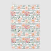 Serviette De Golf Motif rose de rayure d'Alicia (Devant)