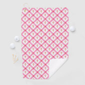 Serviette De Golf Motif Rose et Rouge Féminin avec Initiales (En situation)