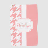 Serviette De Golf Motif rose Houndstooth (Devant)