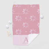 Serviette De Golf Motif Rose Nom Monogramme Moderne (En situation)