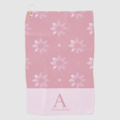Serviette De Golf Motif Rose Nom Monogramme Moderne (Devant)